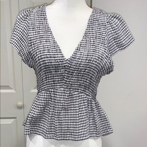 American Eagle Black and White Checkered Women's Top